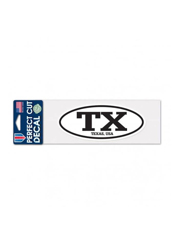 Texas 3x12 inch Oval Auto Decal - White