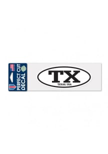 Texas 3x12 inch Oval Auto Decal - White