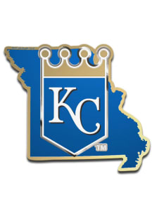Kansas City Royals Metallic State of Kansas Shape Car Emblem - Blue