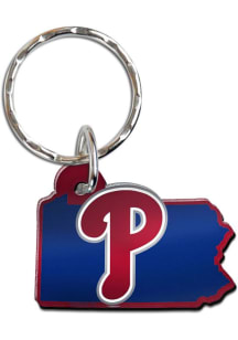 Philadelphia Phillies Metallic State Shape Keychain