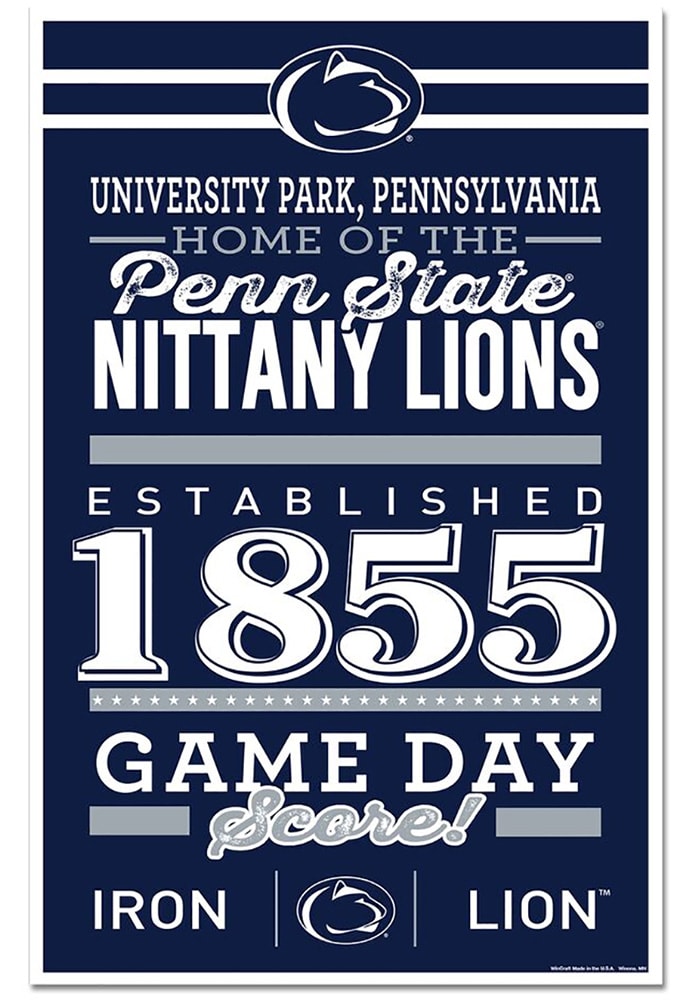 Penn State Nittany Lions 11x17 Wood Sign