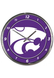 K-State Wildcats Chrome Striped Wall Clock