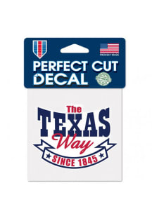 Texas 4x5 inch State Way Auto Decal - White