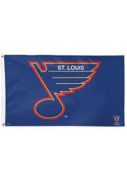 St Louis Blues Retro 3x5 ft Deluxe Blue Silk Screen Grommet Flag