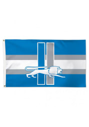 Detroit Lions 3x5 ft Retro Logo Blue Silk Screen Grommet Flag