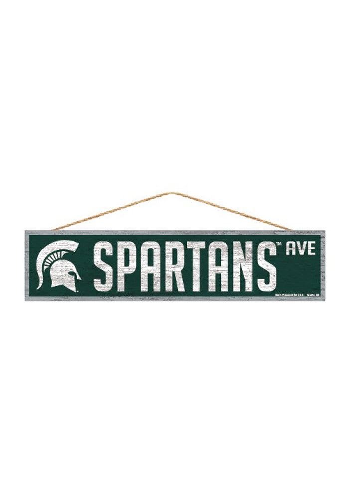 Michigan State Spartans 4x17 inch Wood Ave Sign