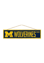 Michigan Wolverines 4x17 inch Wood Ave Sign