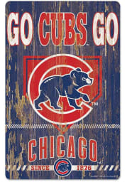Chicago Cubs Team Established 11X17 Wood Sign
