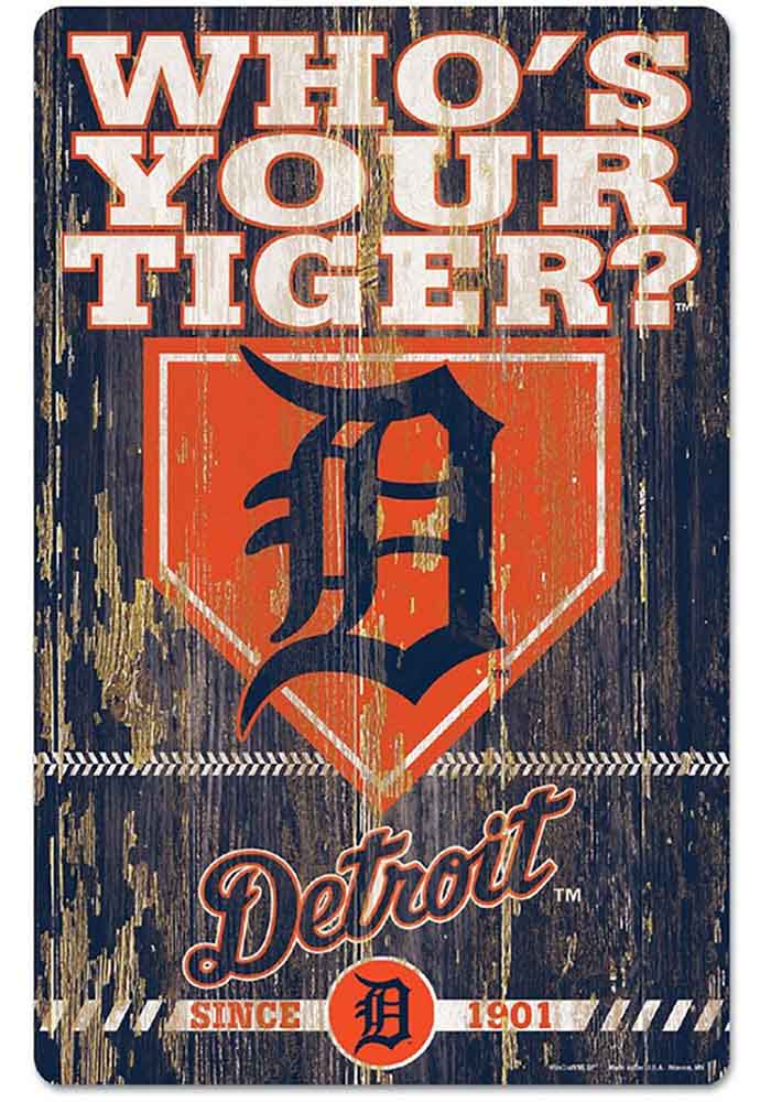Detroit Tigers Team Established 11X17 Wood Sign