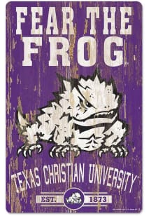 TCU Horned Frogs Team Established 11X17 Wood Sign