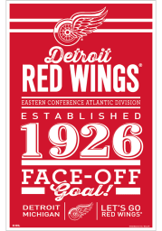 Detroit Red Wings Team Established 11X17 Wood Sign