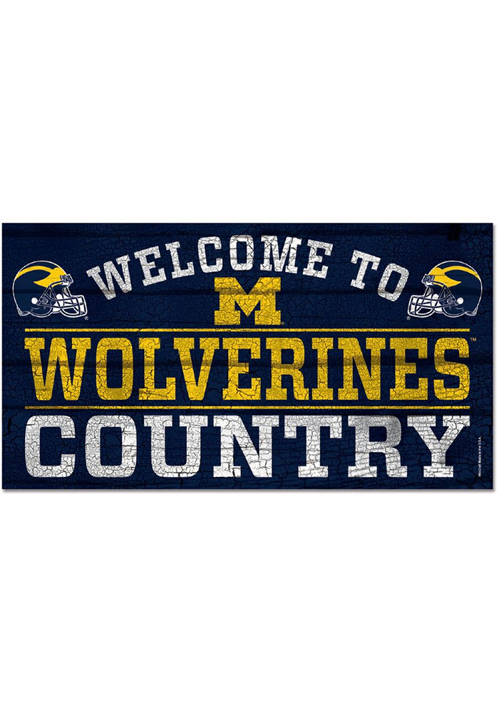 Michigan Wolverines Welcome To 13X24 Wood Sign