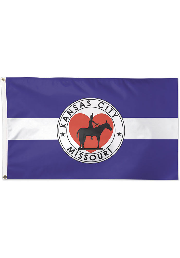 Kansas City 1944 3x5 ft Blue Silk Screen Grommet Flag