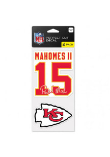 Patrick Mahomes  Kansas City Chiefs 4x4 inch 2 Pack Perfect Cut Auto Decal - Red