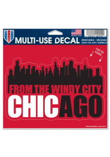 Chicago 5x6 inch Skyline Auto Decal - Red