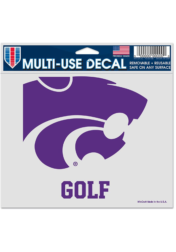 K-State Wildcats Golf 5x6 inch Multi Use Auto Decal - Purple