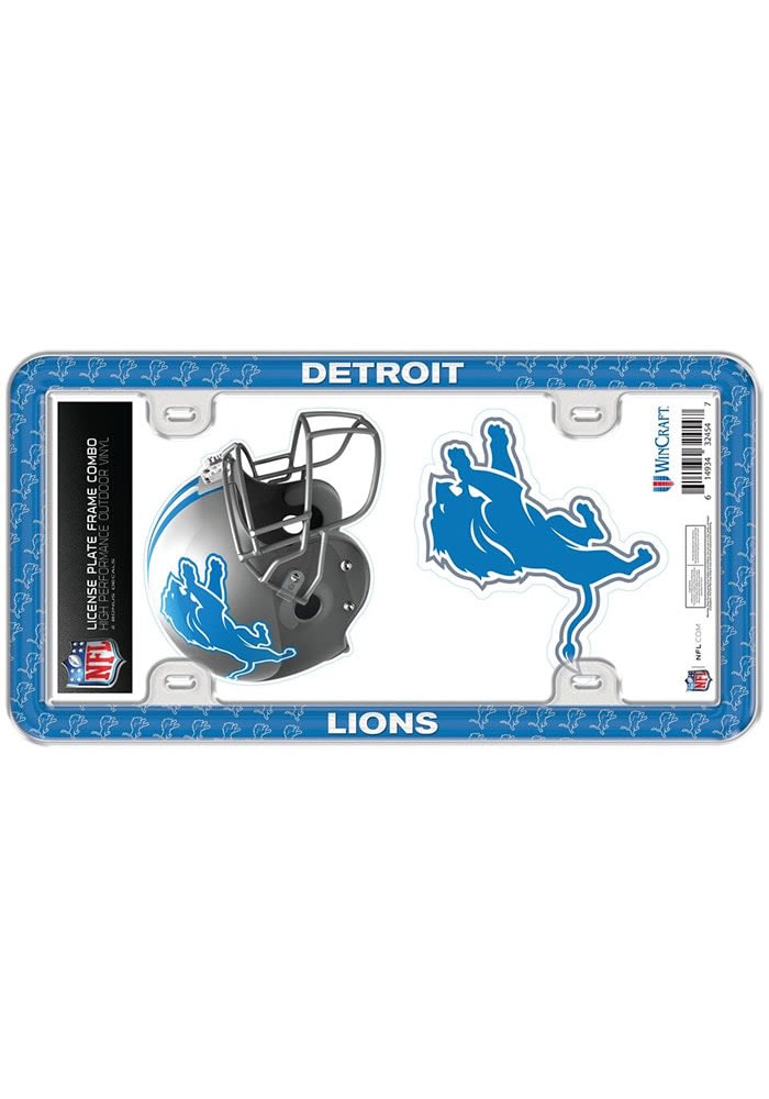 Detroit Lions License Frame- Detroit 2-Pack Decal Combo License