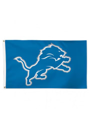 Detroit Lions 3x5 ft Logo Blue Silk Screen Grommet Flag