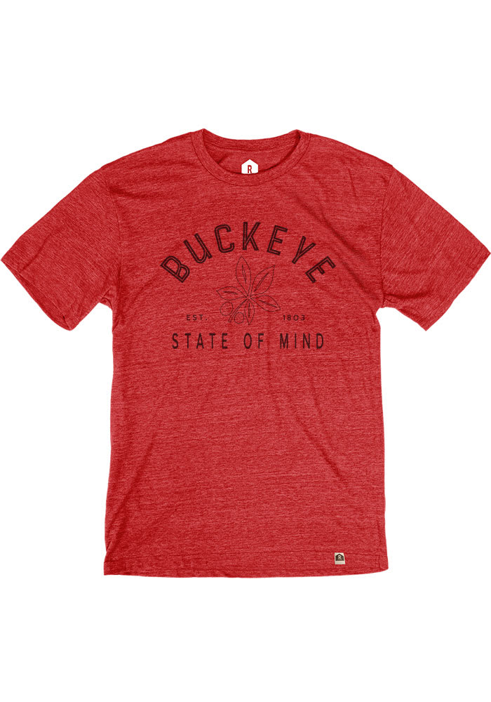 Ohio Red Buckeye State of Mind Short Sleeve Triblend T Shirt