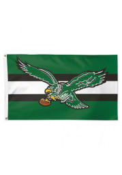 Philadelphia Eagles Retro Stripe 3x5 ft Deluxe Kelly Green Silk Screen Grommet Flag