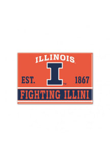 Orange  Illinois Fighting Illini 2.5 x 3.5 Metal Magnet