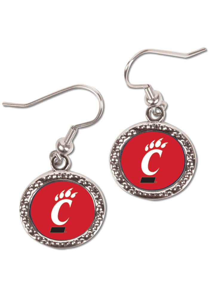 Cincinnati Bearcats Hammered Dangle Womens Earrings