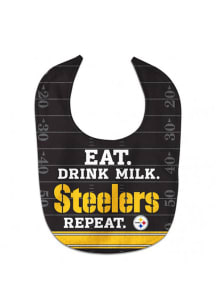 Pitt Steelers Eat Drink Milk Bib