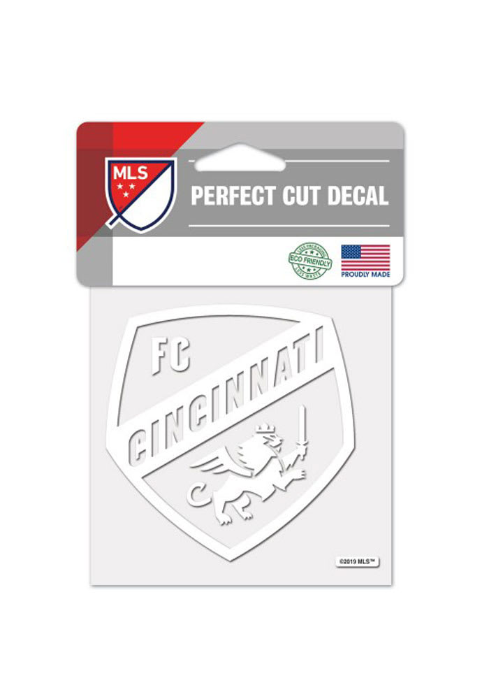 FC Cincinnati 4x4 inch Perfect Cut Auto Decal - White