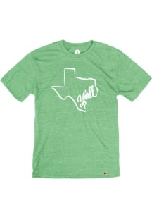 Texas Green Yall State Shape Short Sleeve T Shirt