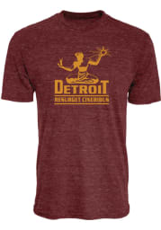 Detroit Maroon Spirit Statue Short Sleeve T Shirt