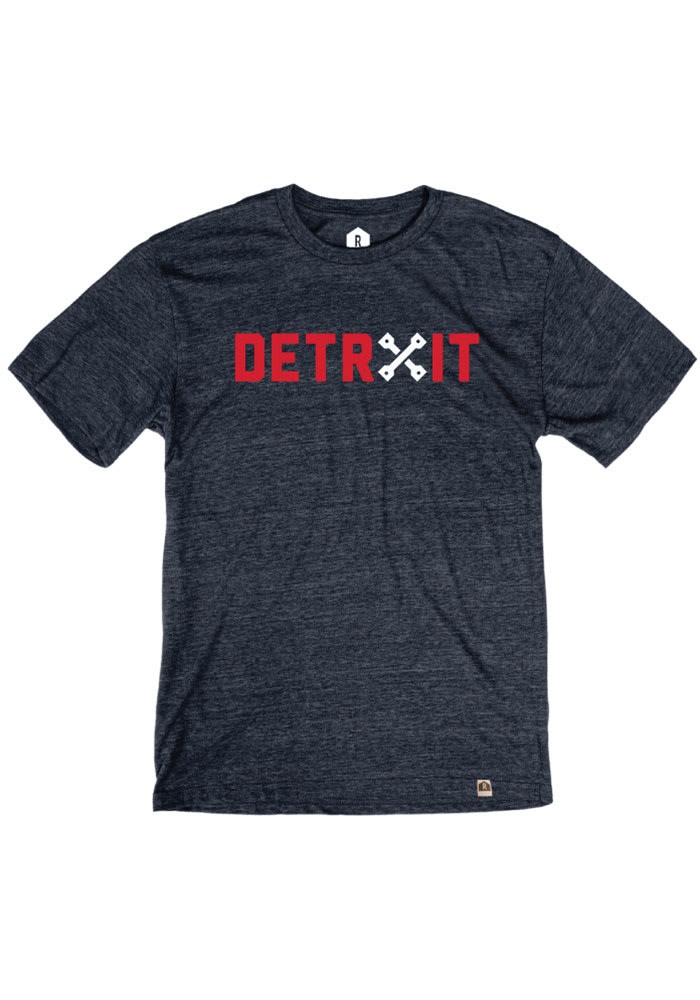 Detroit Navy Crossing Pistons Short Sleeve T Shirt