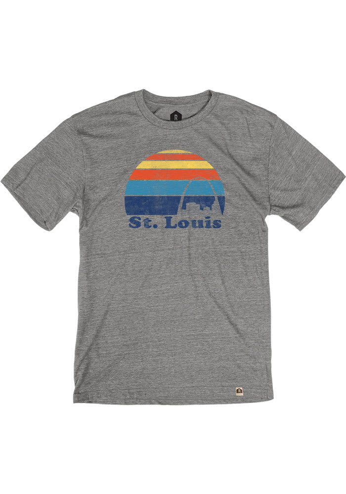St Louis Grey Sunset Skyline Short Sleeve T Shirt