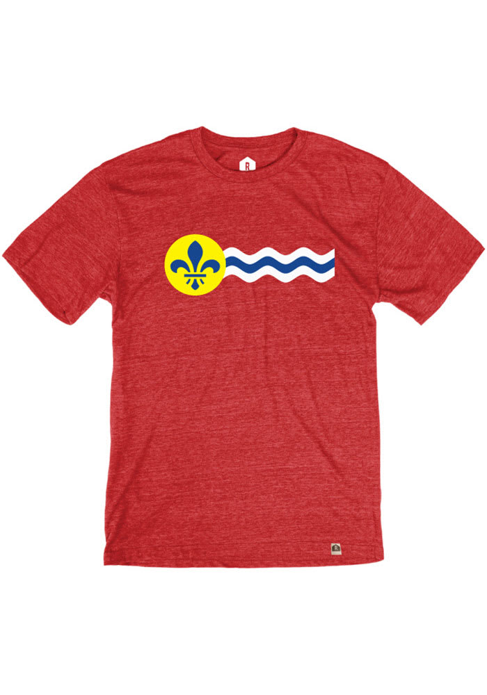 St Louis Red City Flag Short Sleeve T Shirt