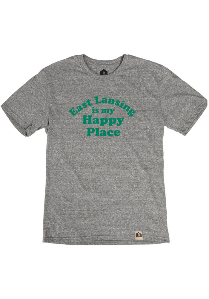 East Lansing Grey Happy Place Short Sleeve T Shirt
