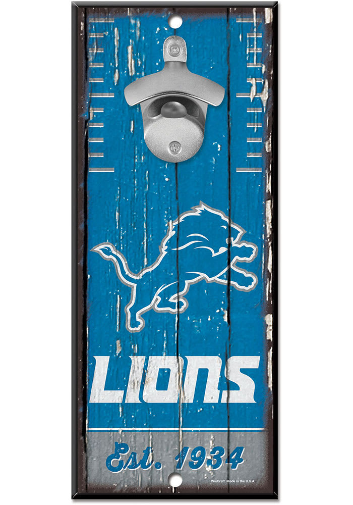 Detroit Lions 5X11 Bottle Opener Sign
