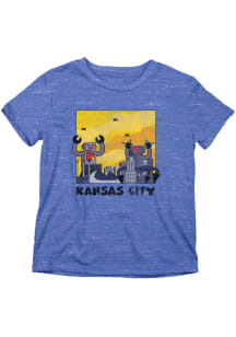 Kansas City Youth Royal Robot Skyline Short Sleeve T Shirt