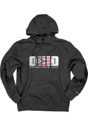 Ohio Dark Grey Flag Long Sleeve Fleece Hood Sweatshirt
