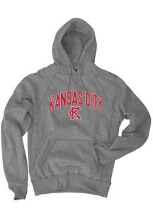 Kansas City Grey Monogram Long Sleeve Fleece Hood Sweatshirt