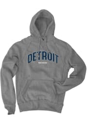Detroit Grey Michigan Long Sleeve Fleece Hood Sweatshirt