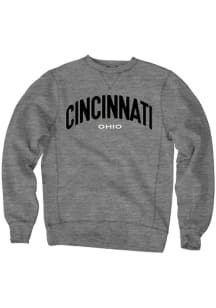 Cincinnati Mens Grey Wordmark Long Sleeve Crew Sweatshirt