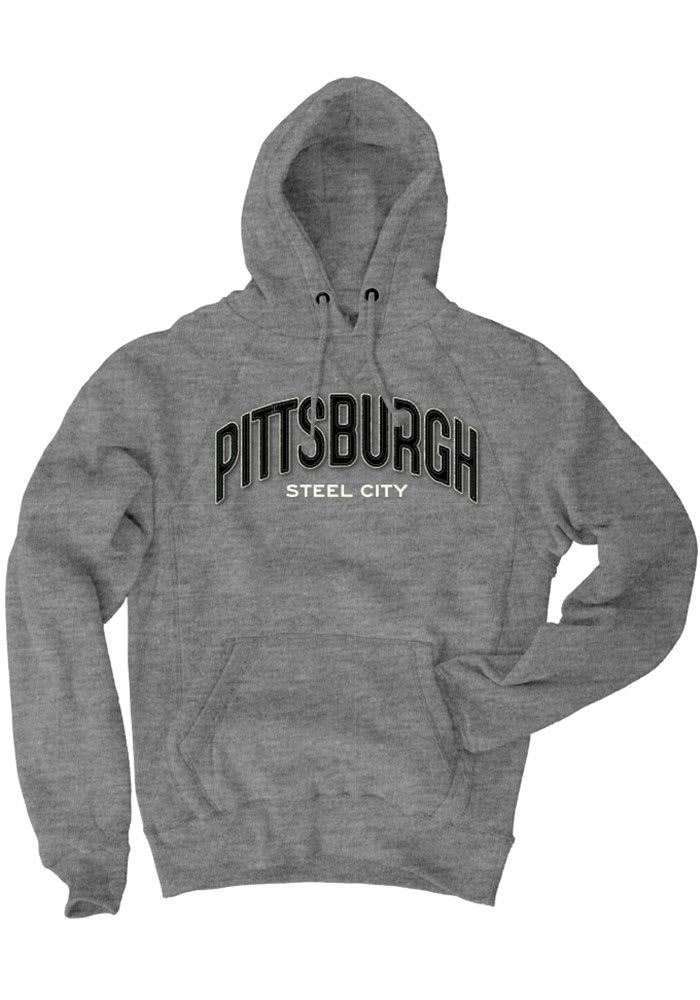 Pittsburgh Grey Steel City Long Sleeve Fleece Hood Sweatshirt