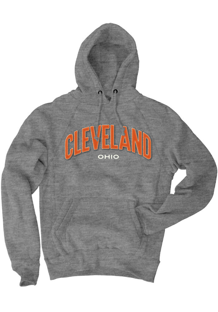 Cleveland Grey Ohio Long Sleeve Fleece Hood Sweatshirt