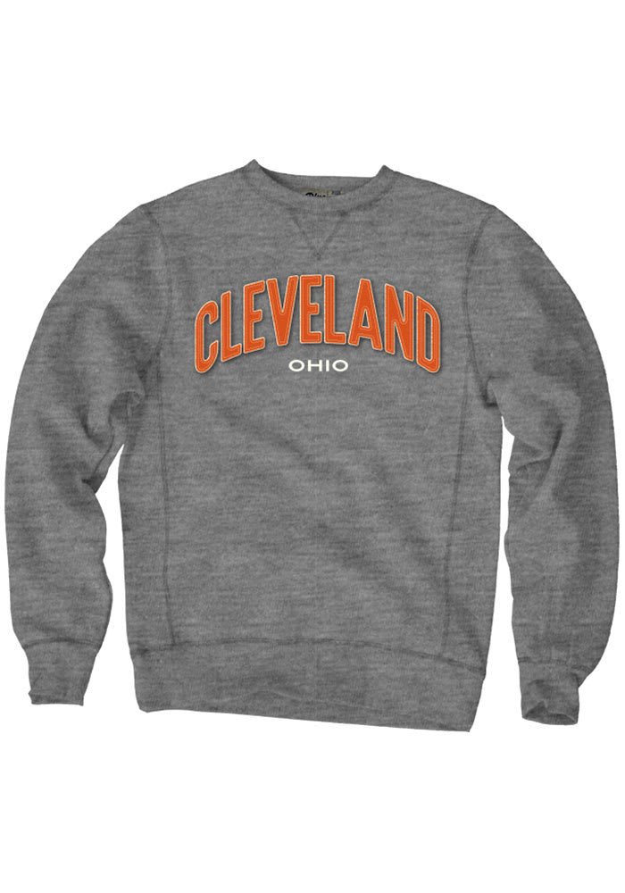 Cleveland Mens Black Wordmark Long Sleeve Crew Sweatshirt