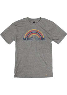 St Louis Grey Retro Rainbow Short Sleeve T Shirt
