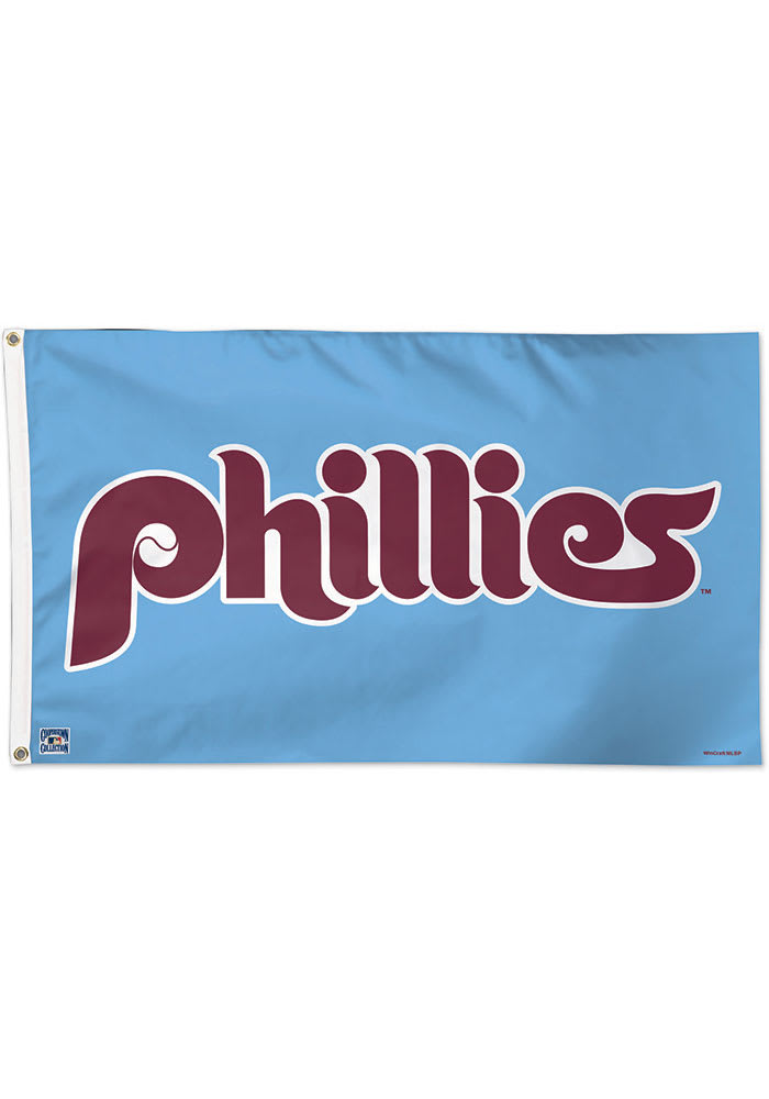 Philadelphia Phillies 3x5 ft Blue Silk Screen Grommet Flag