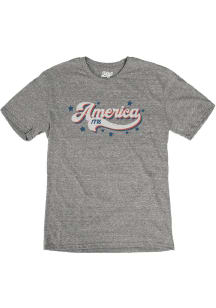 Americana Grey Retro America 1776 Short Sleeve T Shirt