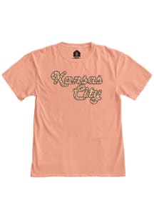 Kansas City Womens Pink Retro Cheetah Short Sleeve T Shirt