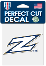 Akron Zips 4x4 inch Auto Decal - Blue
