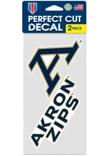 Akron Zips 4x4 inch 2 Pack Auto Decal - Blue