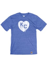 Rally Kansas City Monarchs Blue Heart Kansas City Short Sleeve Fashion T Shirt
